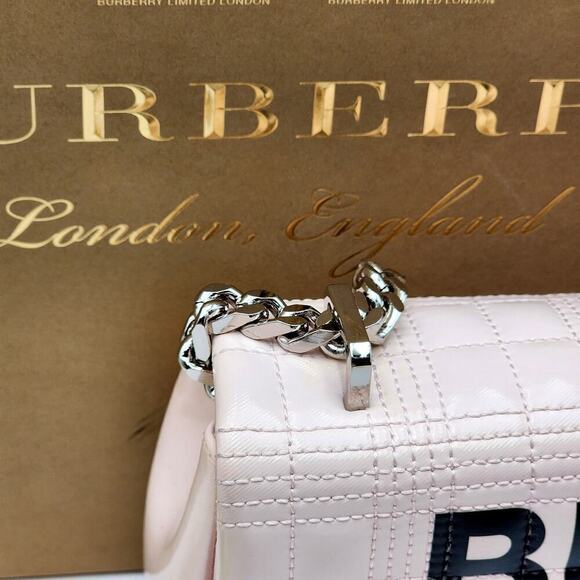 BURBERRY PATENT QUILTED HORSEFERRY PRINT SMALL LOLA BAG PINK - Picture 3 of 16